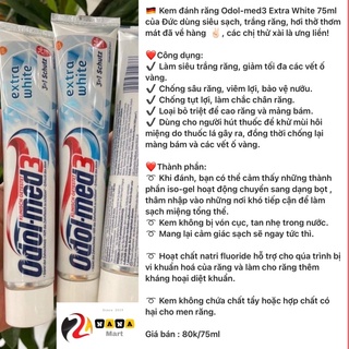 Kem đánh răng Odol-med3 Extra White 75ml