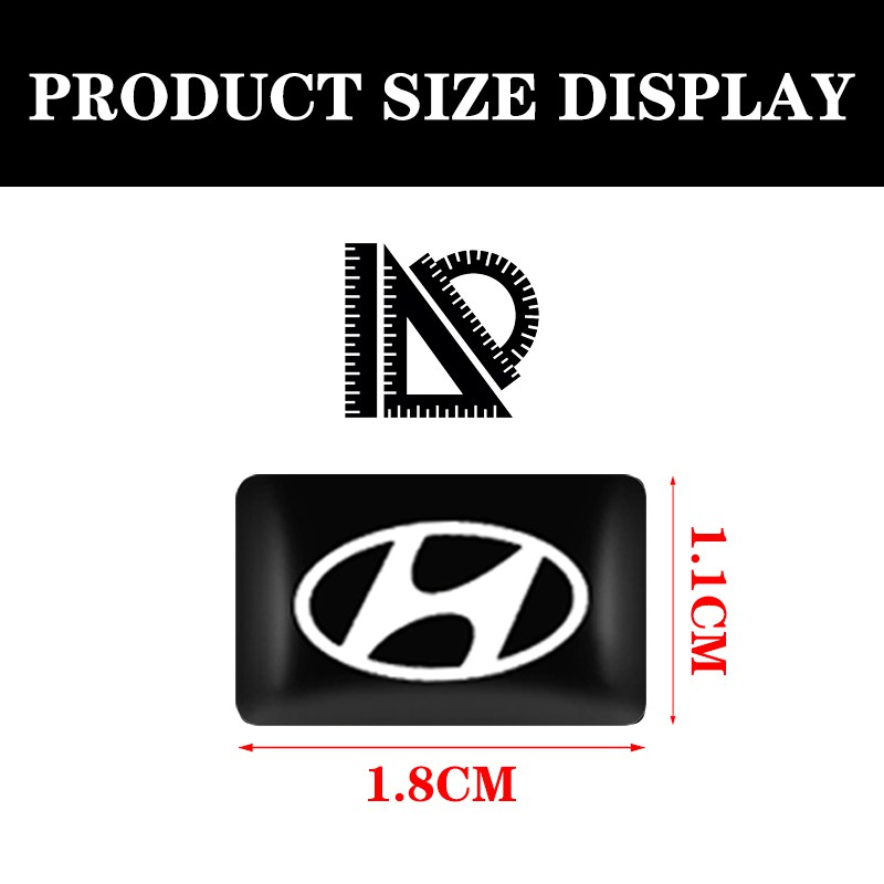 Set 10 Miếng Dán Trang Trí Vô Lăng Xe Ô Tô Hyundai Accent Sonata Kicks Reina Tucson Elantra Santafe