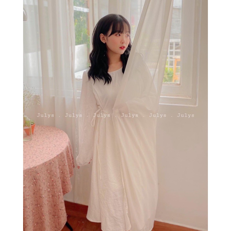 [Mã FAGREEN1505 giảm 10% tối đa 30K đơn 99K] Váy babydoll buộc nơ eo (ảnh thật kèm video cận cảnh) | BigBuy360 - bigbuy360.vn