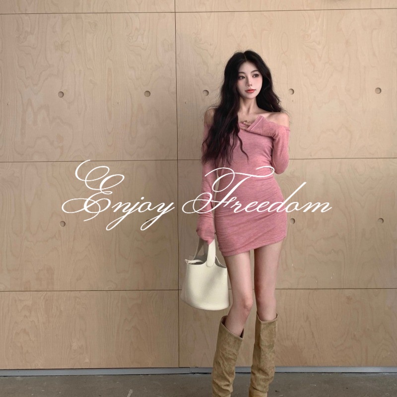 Enjoy Freedom Đầm Ngắn Trễ Vai Dáng Ôm Thời Trang Mùa Hè Quyến Rũ Cho Nữ