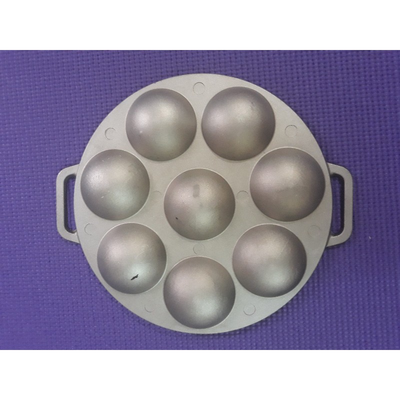 Khuôn Bánh Khọt 8 Lỗ Bằng Gang Chống Dính Có Nắp Khuôn Dày Cao Cấp Dragon