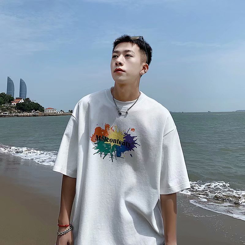 Áo thun tay ngắn dáng rộng thời trang cho nam cỡ M-5XL