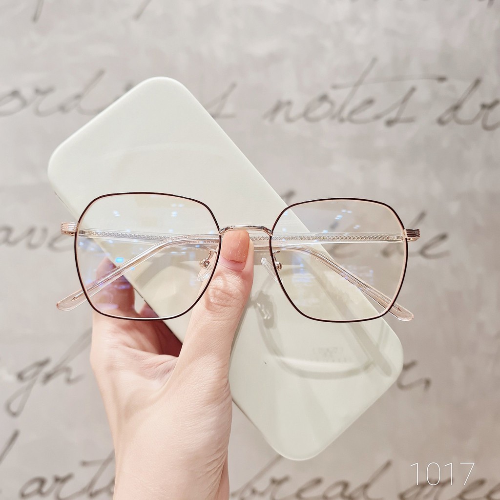 Gọng kính thời trang nam nữ LILYEYEWEAR mắt vuông kim loại thanh mảnh giả cận 1017 | BigBuy360 - bigbuy360.vn