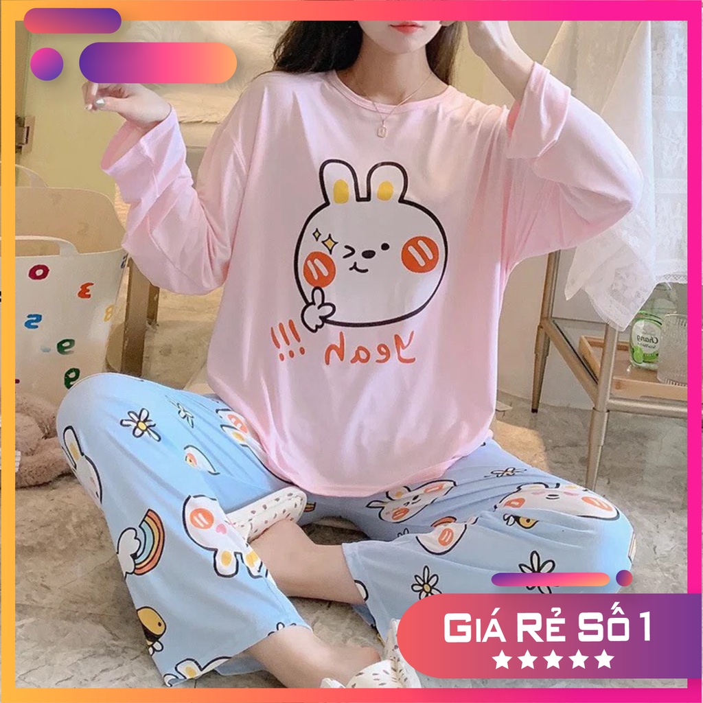 Đồ bộ nữ giá rẻ mặc nhà, đồ bộ tay dài, bộ ngủ cotton sữa mát thời trang tạp hóa nhà mall