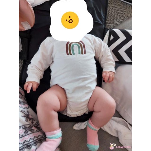 Áo liền quần tay dài cổ thuyền in hình cầu vồng dễ thương dành cho bé trai