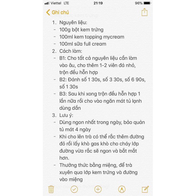 Bột kem trứng (túi 1kg)