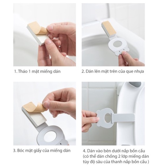 2 MIẾNG DÁN NÂNG NẮP BỒN CẦU, ĐÓNG MỞ NẮP DỄ DÀNG HÌNH THÚ DỄ THƯƠNG BIBI 53