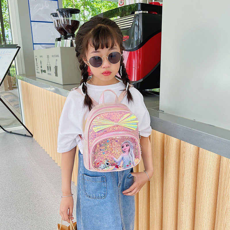 Balo đi học mini đính kim sa hình công chúa Aisha dễ thương cho bé gái