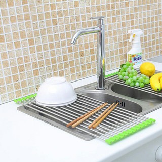 Kệ Gác Chén Inox Xếp Gọn Để Bồn Rửa Chén