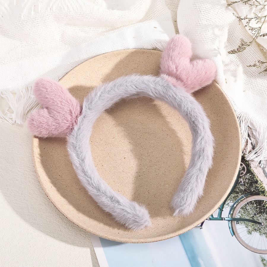 Cài tóc phối lông nhung mềm phong cách Hàn Quốc ngọt ngào đa năng cho nữ