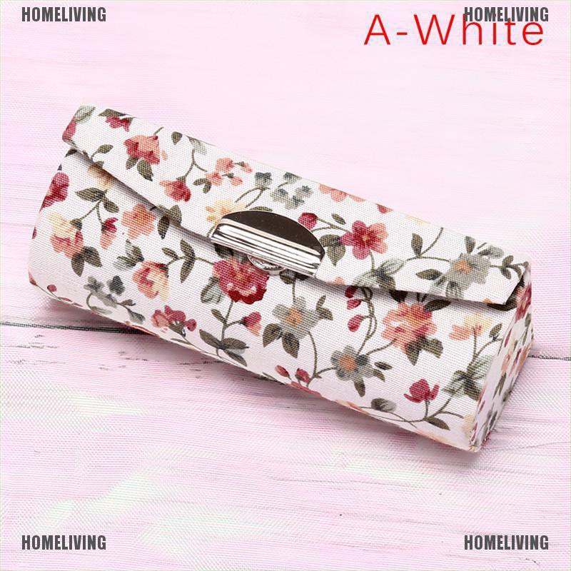 Hộp Đựng Son Môi Thêu Hoa Kèm Gương Phong Cách Retro