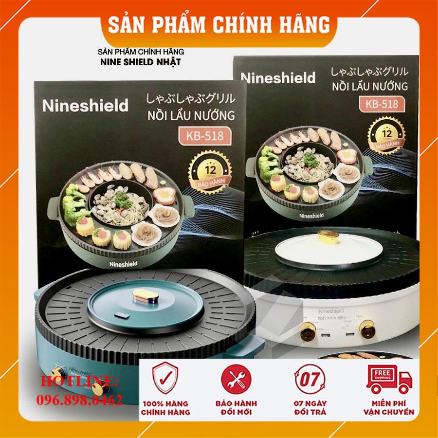 Nồi Lẩu Điện 2 ngăn NINESHIELD Công Nghệ Nhật, Nồi Lẩu Nướng - Bếp Lẩu Nướng - Nồi Lẩu Đa Năng 2 trong 1 [CHÍNH HÃNG-BH]