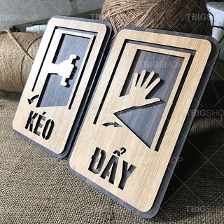 Bảng gỗ CARINA DECOR- PULL PUSH Kích thước 20x10cm