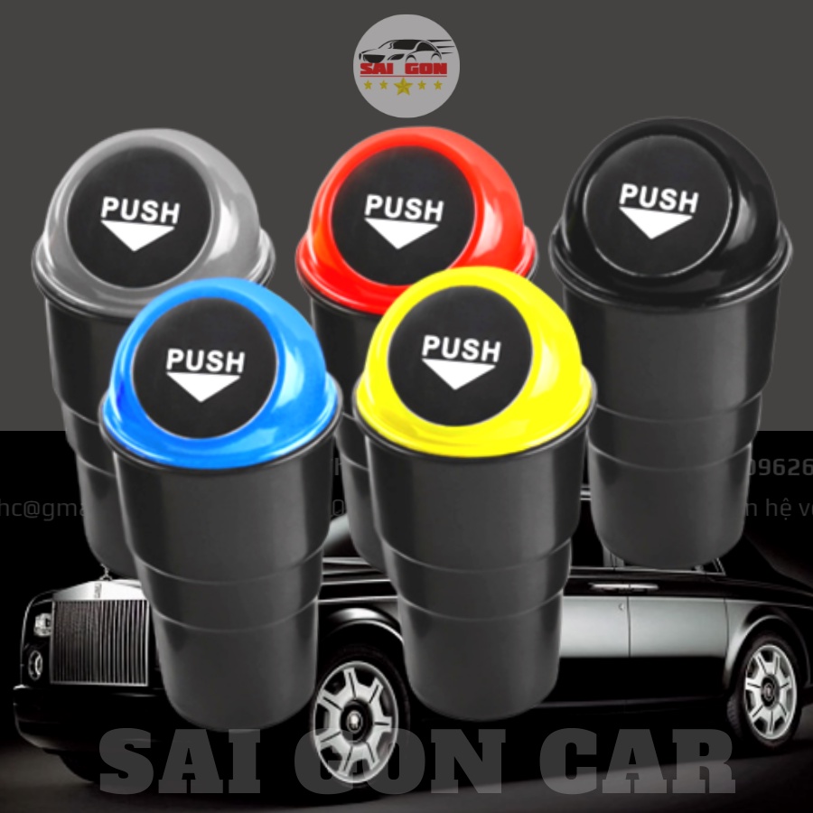 Thùng rác mini ô tô , thùng đựng rác cho xe hơi rất tiện lợi , thiết kế siêu xinh, nắp đậy lò xo tự động.