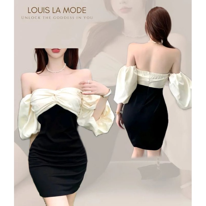 Đầm Trễ Vai Body Xoắn Ngực ( Amelinda Dress)