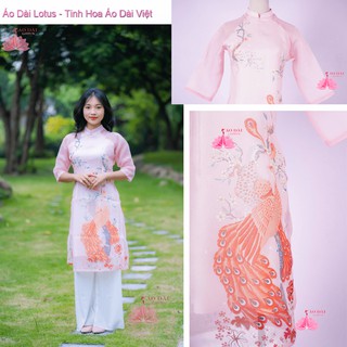 (Giá Sale)Áo Dài Cách Tân Oganza cao cấp hồng phấn chim công - CT0601 cung cấp bởi Áo Dài Lotus