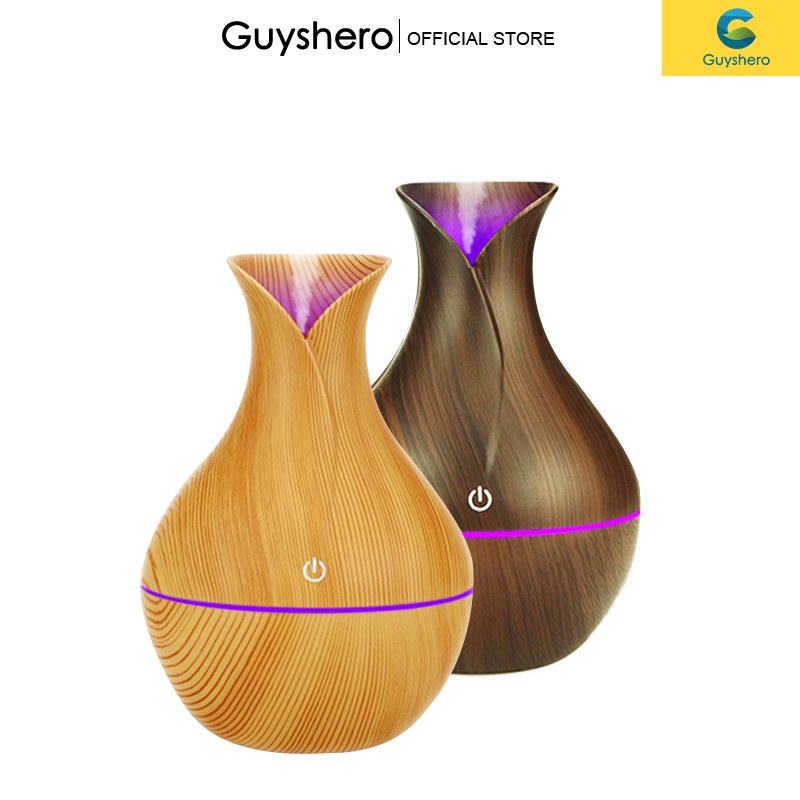 Guyshero Máy phun sương tinh dầu tạo độ ẩm/ lọc không khí tích hợp đèn LED có kết nối USB thích hợp cho xe hơi nhà ở
