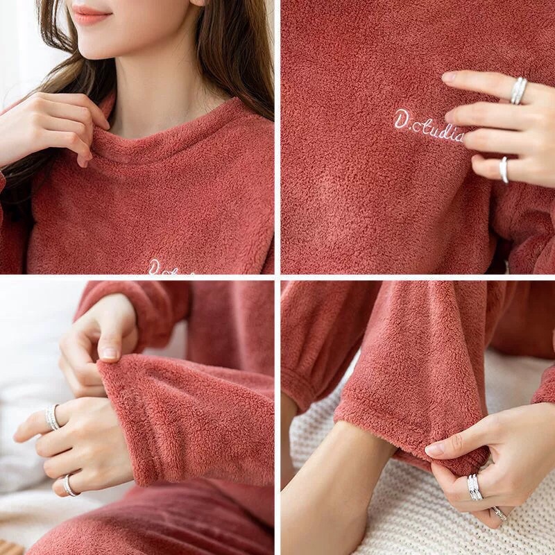 Bộ lông cừu, bộ bông mềm dễ thương mặc nhà, giữ cấm cơ thể- chấp cả ĐẠI HÀN