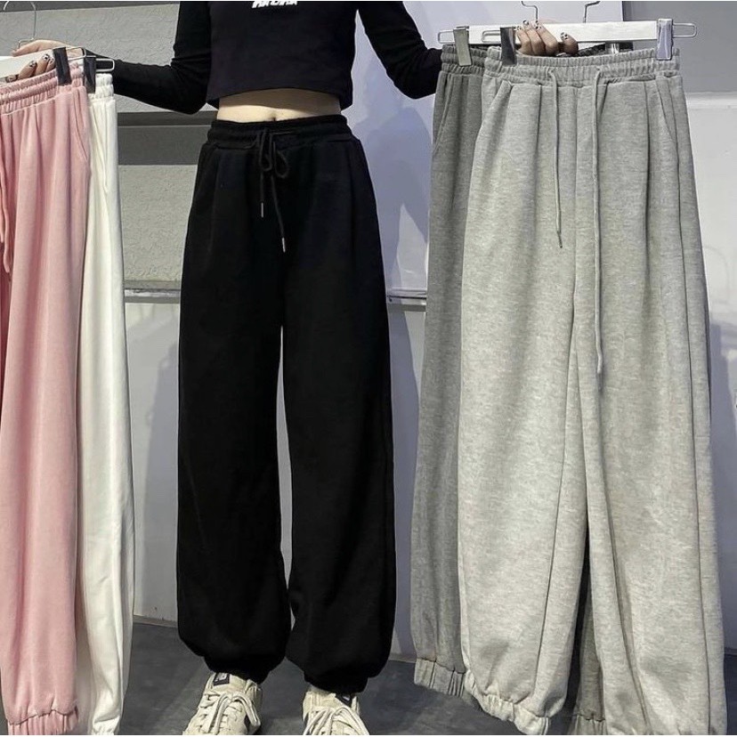 Quần Jogger Nữ Dài Ống Rộng Có Bo Simple Ulzzang 5 màu Unisex