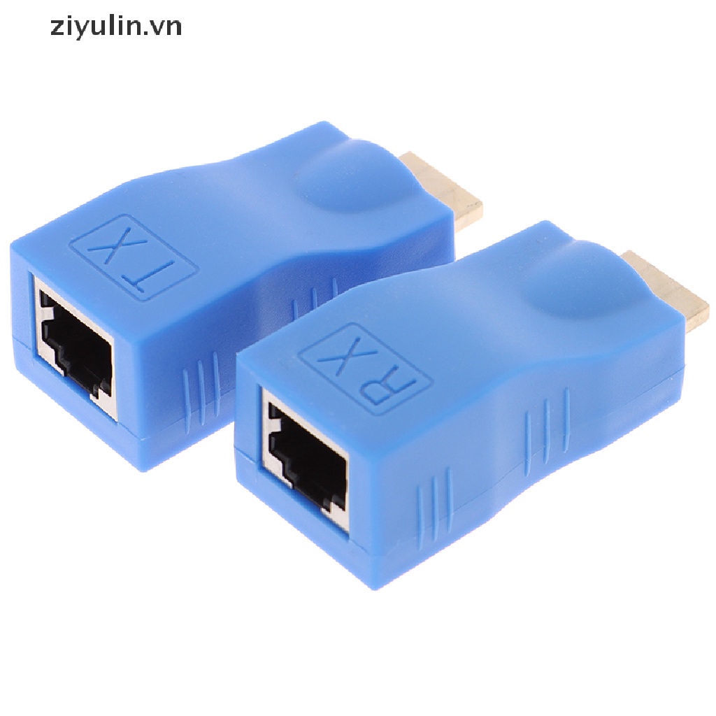 Set 2 Đầu Nối Dài Dây Cáp Mạng LAN Ethernet 1080P HDMI Sang RJ45 Qua Cat 6