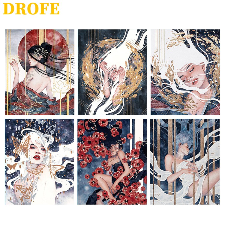 Bộ Tranh Sơn Dầu Trang Trí Tự Làm 40x50cm