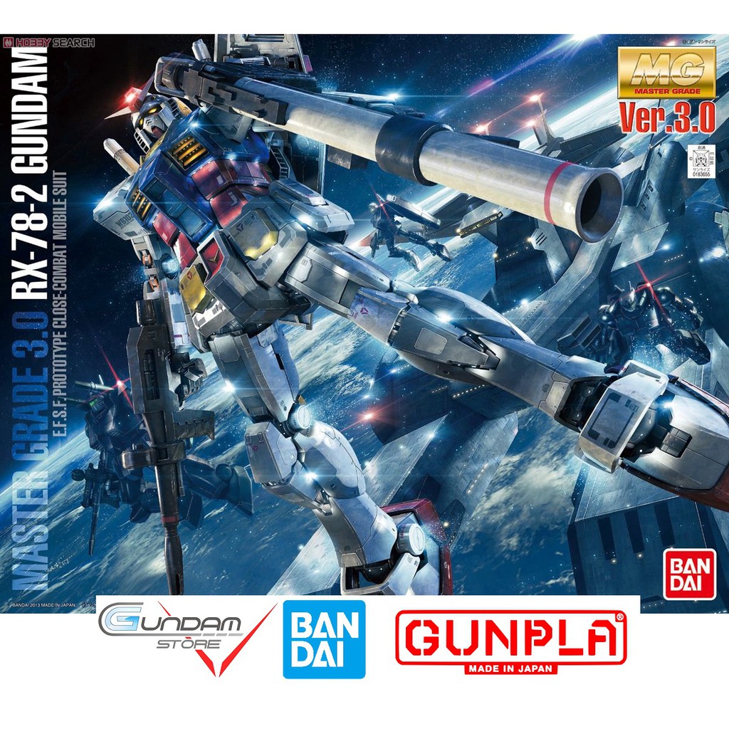 Gundam Bandai MG Rx-78-2 3.0 Mobile Suit Gundam UC Mô Hình Nhựa Đồ Chơi Lắp Ráp Anime Nhật Tỷ lệ 1/100