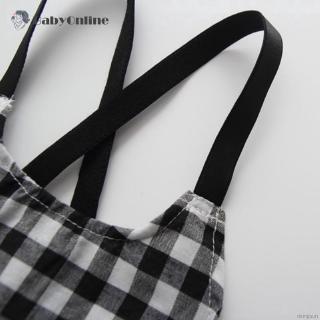 Đầm Hai Dây Kẻ Ca Rô Cho Bé