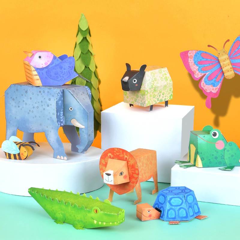 Bộ Đồ Chơi Xếp Giấy Origami 10 Loài Động Vật Chính Hãng Mideer Origami Paper Animal - CleverKids