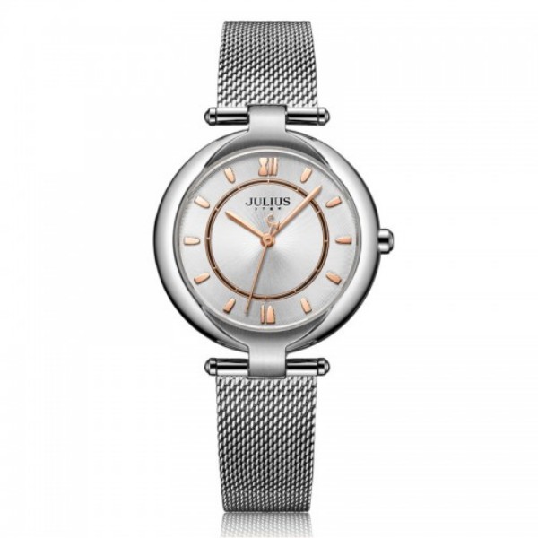 Đồng Hồ Nữ JS-028A Kính Sapphire Julius Star Hàn Quốc (Bạc)