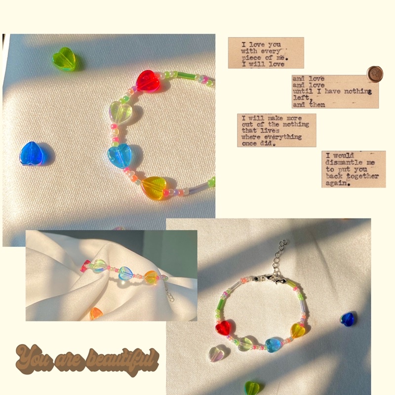 Vòng beautiful hearts in pastel colors | BigBuy360 - bigbuy360.vn