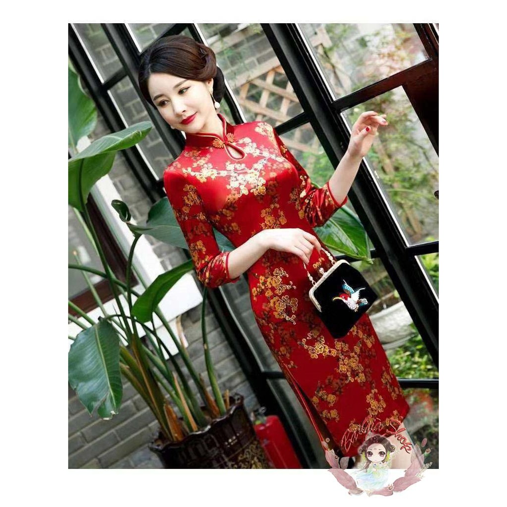 Trang phục sườn xám nữ vải gấm