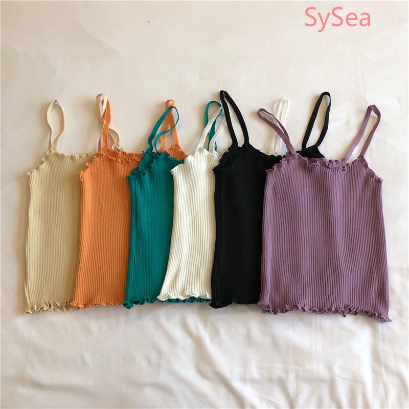 Áo Hai Dây Dệt Kim Thời Trang Mùa Hè Cho Nữ