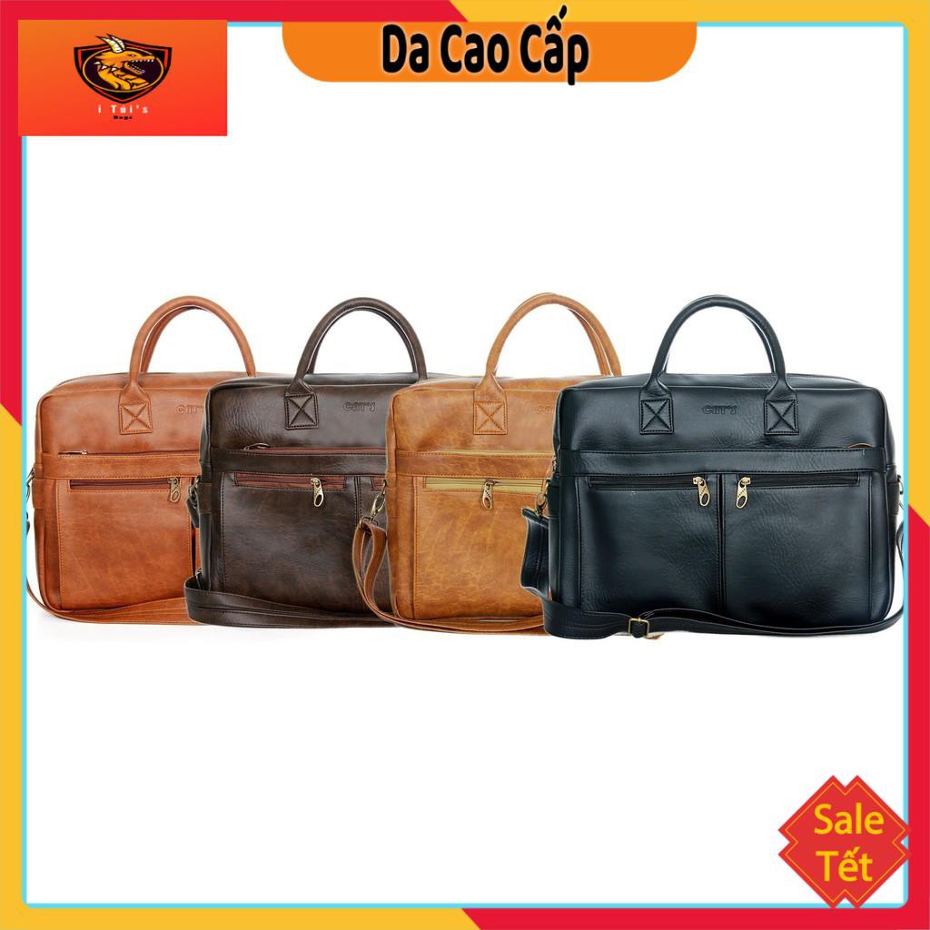 Cặp xách da công sở cao cấp đựng được laptop HQ07 nhiều màu | BigBuy360 - bigbuy360.vn