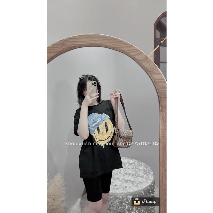 Áo Phông Hình Mặt Cười Unisex,Áo Thun Đôi Cổ Tròn Tay Lỡ Dáng Thụng cực đẹp ZADOLA FASHION