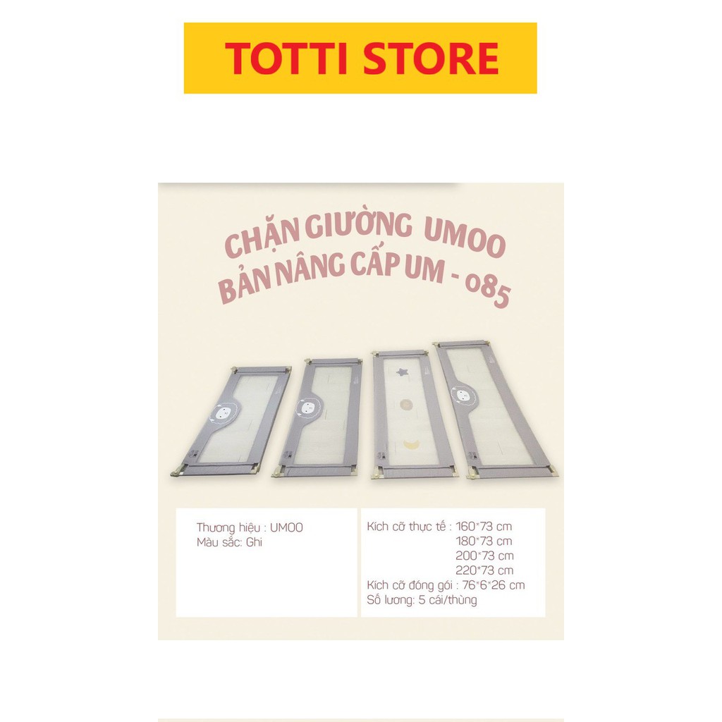 &lt;Rẻ vô địch&gt; Thanh chắn giường/ chặn giường cho bé Umoo Nâng Cấp 2020, kích thước M6/ M8/ 2M/ 2M2