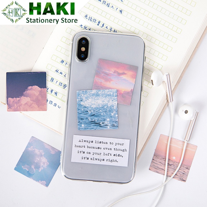 Nhãn dán sticker HAKI 46 hình dán cute trang trí sổ hình bầu trời giá rẻ ST29