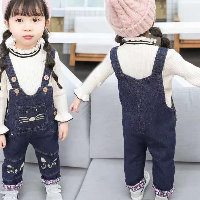 Quần Yếm Jeans Thời Trang Cho Bé 3-7 Tuổi