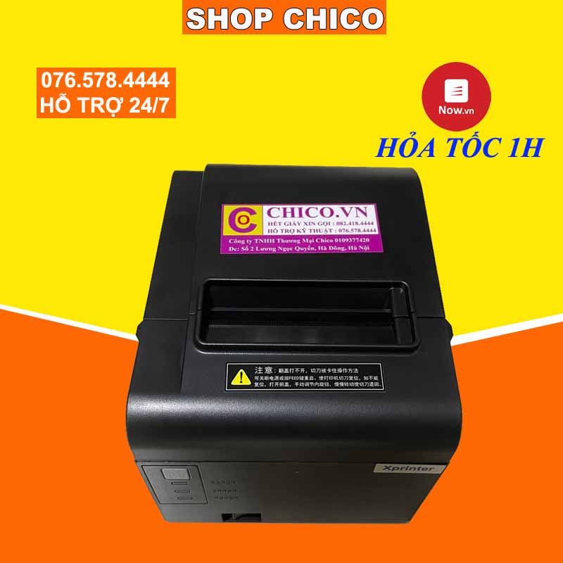 Máy in nhiệt Xprinter XP-Q200H (K80, USB + LAN) TẶNG 3 CUỘN GIẤY IN CHICO.VN