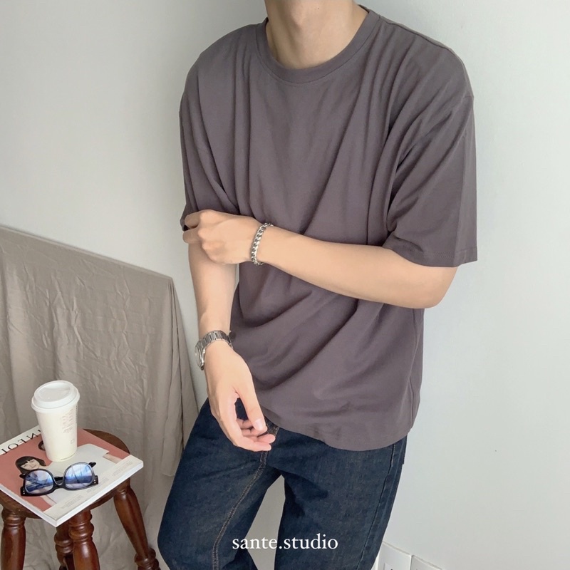 Áo thun trơn áo phông trơn nam basic cổ tròn vải cotton 2 chiều thoáng mát BY SANTÉ | BigBuy360 - bigbuy360.vn