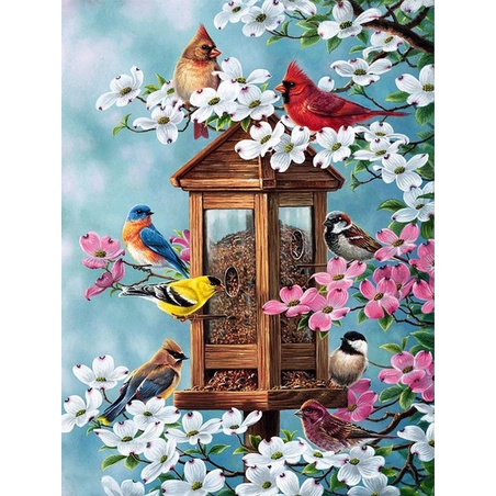 Bộ Tranh Đính Đá 5D Tự Làm Hình Chim Trang Trí Nhà Cửa