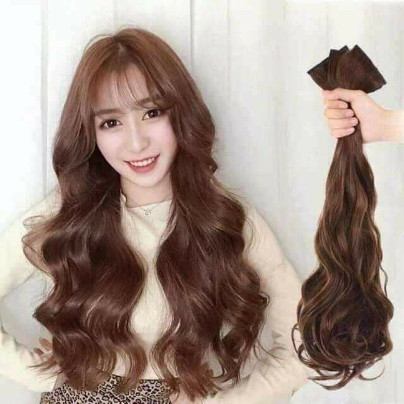 Set 3 tép nhỏ kẹp dải tóc giả xoăn dợn- Kèm Video và hình thật.