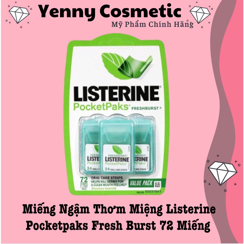 Miếng Ngậm Thơm Miệng Listerine Pocketpaks Freshburst (Set 3 Vỉ )