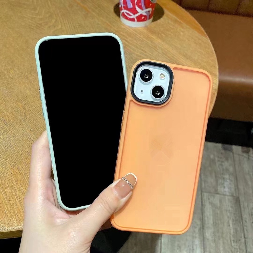 Ốp Điện Thoại acrylic Chống Sốc Màu Kẹo Cho iPhone 13 Pro max 12 Pro max 11 Pro max