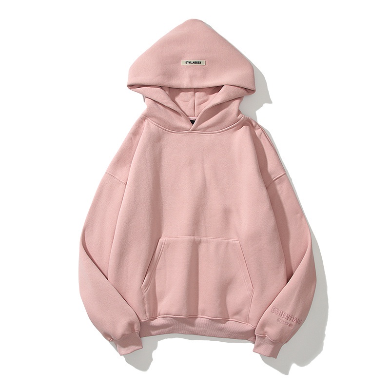 Áo Hoodie Cotton Phối Nhung Dáng Rộng Thời Trang Đường Phố Cho Nam Nữ