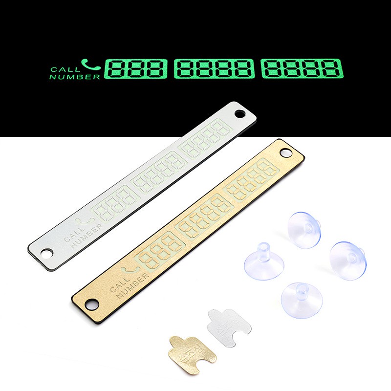 Bảng Số Điện Thoại Dạ Quang 15x2cm Gắn Xe Hơi Thẻ