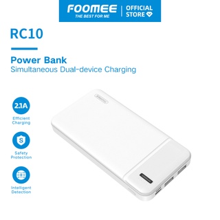 Mua Pin Sạc Dự Phòng 10000mAh FOOMEE RC10 - Màu Đen/Trắng - Sạc 2 Thiết Bị Cùng Lúc - Hàng chính hãng