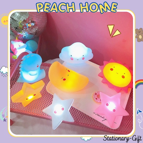 Đèn Ngủ Led Silicon Hình Trăng Sao Mây Cute Ngộ Nghĩnh Đèn Mini Decor Bàn Học Xinh Xắn