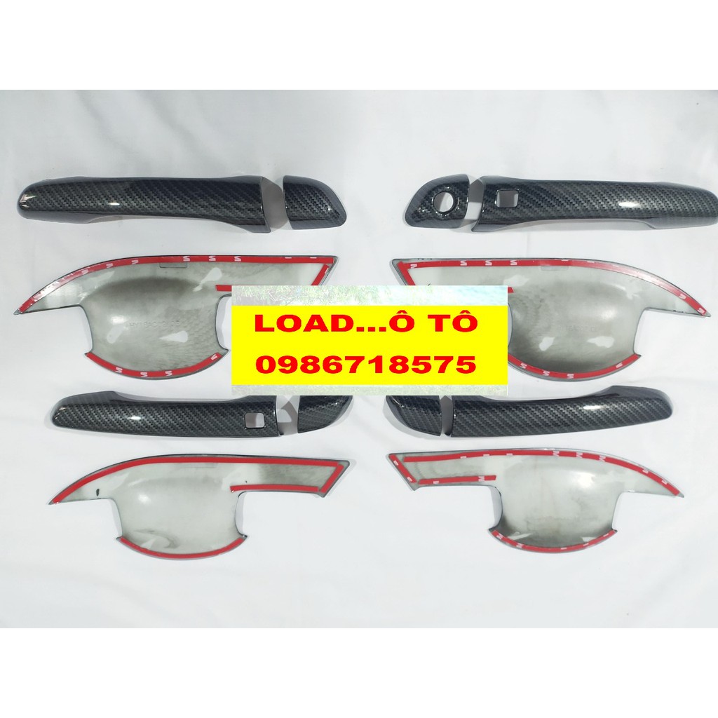 Ốp Tay Hõm Cửa Xe Huyndai Accent 2022-2018 Vân carbon Cao Cấp