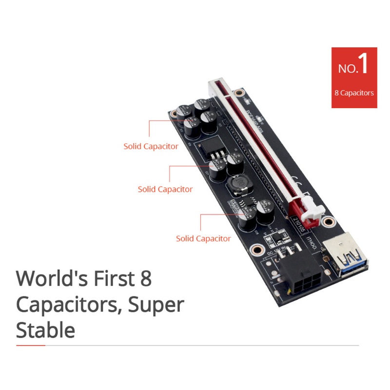 Card PCI-E VER009S PLUS 6 Pin USB3.0 GPU Mining Kết Nối Thẻ