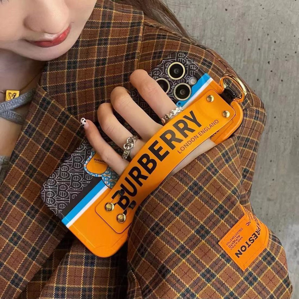 Ốp điện thoại trang trí logo Burberry kèm dây đeo iPhone 13ProMax 13 13pro 11ProMax 11 X Xs Xr XsMax 12 12pro 12ProMax